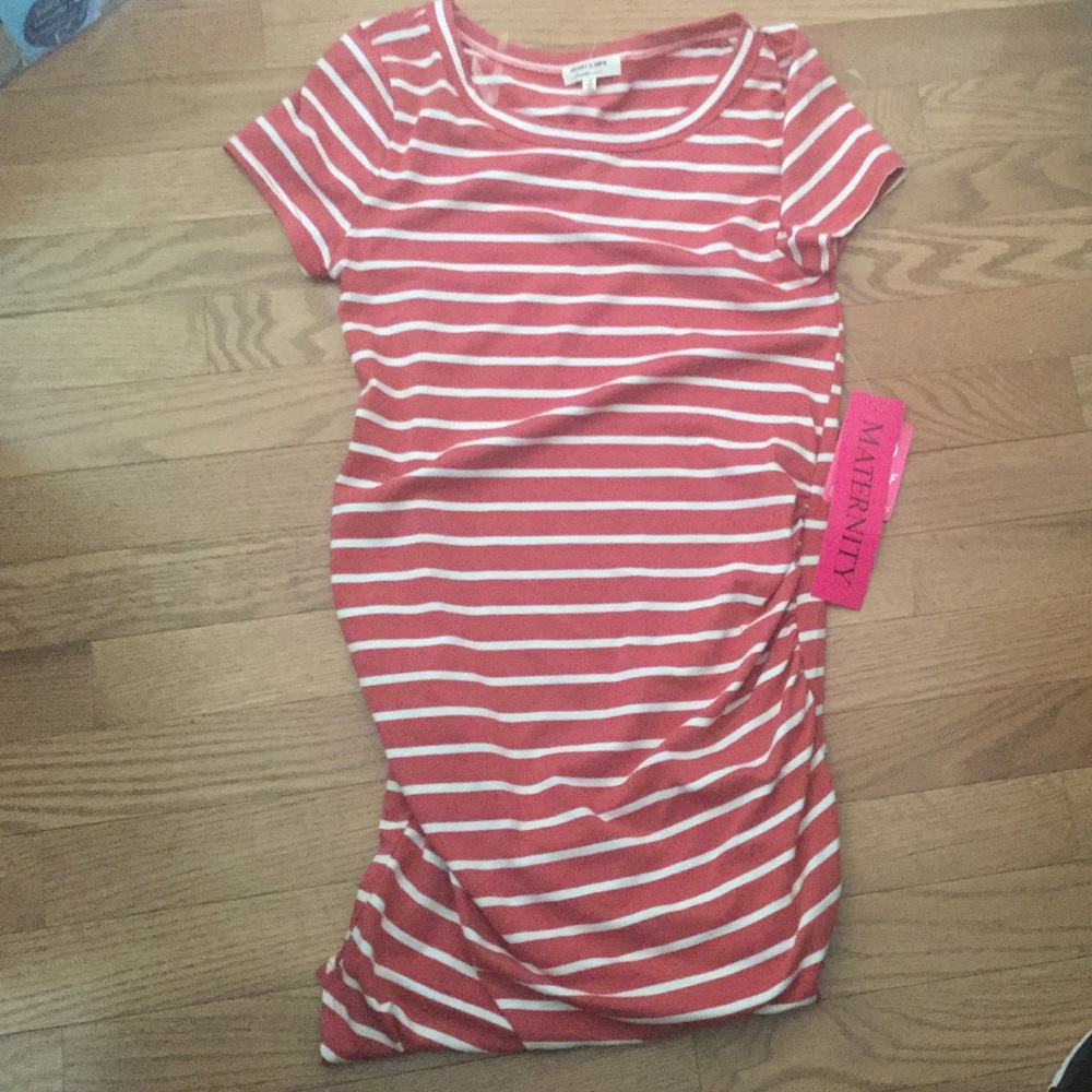 Cute cotton maternity T-shirt with rushing